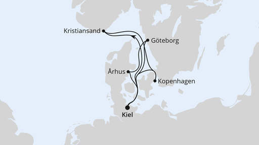 Routenverlauf für Skandinavien ab Kiel mit AIDAbella am 03.10.27 Routenverlauf für Skandinavien ab Kiel mit AIDAbella am 03.10.27