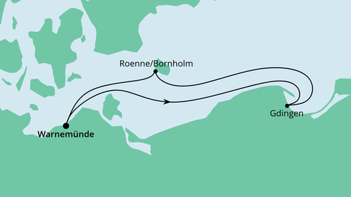 Routenverlauf für Kurzreise nach Polen & Dänemark mit AIDAdiva am 05.06.21 Routenverlauf für Kurzreise nach Polen & Dänemark mit AIDAdiva am 05.06.21