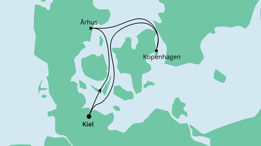 Routenverlauf für Kurzreise nach Dänemark mit AIDAluna am 08.09.22 Routenverlauf für Kurzreise nach Dänemark mit AIDAluna am 08.09.22