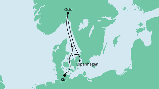 Routenverlauf für Kurzreise Norwegen & Dänemark mit AIDAluna am 11.05.20 Routenverlauf für Kurzreise Norwegen & Dänemark mit AIDAluna am 11.05.20