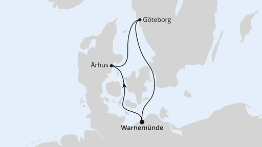Routenverlauf für Kurzreise ins Kattegat mit AIDAmar am 30.04.24 Routenverlauf für Kurzreise ins Kattegat mit AIDAmar am 30.04.24