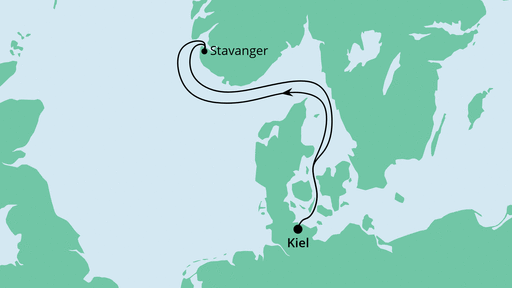 Routenverlauf für Kurzreise nach Stavanger mit AIDAnova am 30.04.21 Routenverlauf für Kurzreise nach Stavanger mit AIDAnova am 30.04.21