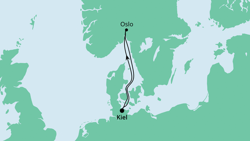 Routenverlauf für Kurzreise nach Oslo mit AIDAnova am 04.05.21 Routenverlauf für Kurzreise nach Oslo mit AIDAnova am 04.05.21