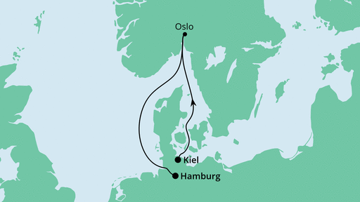Routenverlauf für Kurzreise nach Norwegen mit AIDAnova am 28.10.23 Routenverlauf für Kurzreise nach Norwegen mit AIDAnova am 28.10.23