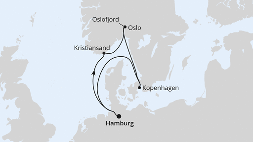 Routenverlauf für Weihnachtsreise Norwegen & Dänemark mit AIDAnova am 22.12.23 Routenverlauf für Weihnachtsreise Norwegen & Dänemark mit AIDAnova am 22.12.23