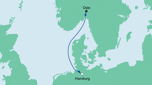 Routenverlauf für Kurzreise nach Oslo mit AIDAperla am 28.04.20 Routenverlauf für Kurzreise nach Oslo mit AIDAperla am 28.04.20