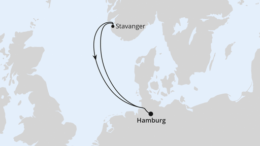 Routenverlauf für Kurzreise nach Stavanger mit AIDAperla am 14.10.24 Routenverlauf für Kurzreise nach Stavanger mit AIDAperla am 14.10.24