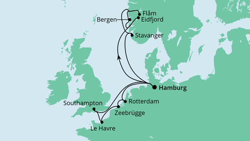 Routenverlauf für Metropolen & Norwegen 2 mit AIDAperla am 01.08.20 Routenverlauf für Metropolen & Norwegen 2 mit AIDAperla am 01.08.20