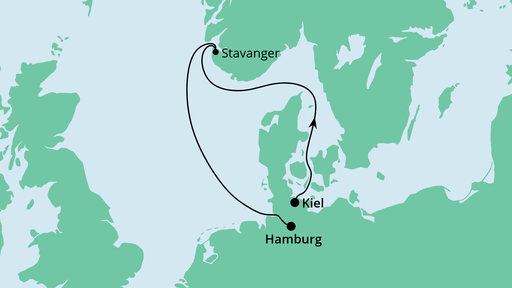 Routenverlauf für Kurzreise von Kiel nach Hamburg mit AIDAprima am 17.05.22 Routenverlauf für Kurzreise von Kiel nach Hamburg mit AIDAprima am 17.05.22