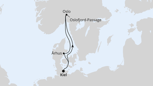 Routenverlauf für Kurzreise zum Biathlon-Weltcup in Oslo ab Kiel mit AIDAprima am 17.03.26 Routenverlauf für Kurzreise zum Biathlon-Weltcup in Oslo ab Kiel mit AIDAprima am 17.03.26