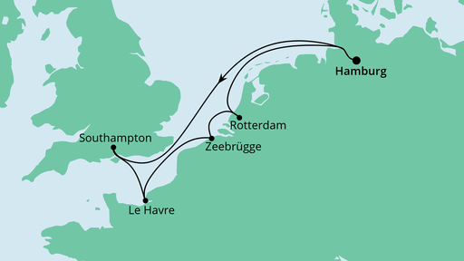 Routenverlauf für Ahoi Tour ab Kiel mit AIDAprima am 28.08.21 Routenverlauf für Ahoi Tour ab Kiel mit AIDAprima am 28.08.21