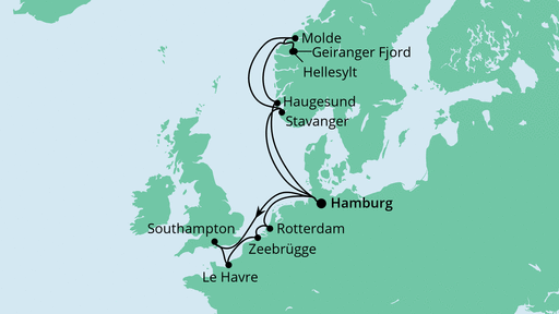 Routenverlauf für Große Ahoi Tour ab Kiel mit AIDAprima am 11.09.21 Routenverlauf für Große Ahoi Tour ab Kiel mit AIDAprima am 11.09.21