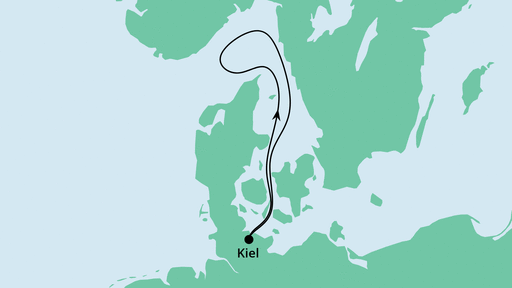 Routenverlauf für Ahoi Tour 1 mit AIDAsol am 26.05.21