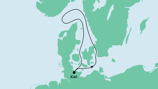 Routenverlauf für Ahoi Tour 1 mit AIDAsol am 23.06.21