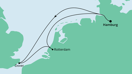 Routenverlauf für England & Niederlande mit AIDAsol am 21.10.22 Routenverlauf für England & Niederlande mit AIDAsol am 21.10.22
