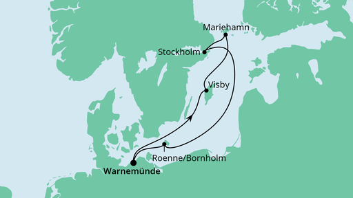 Routenverlauf für Inseln der Ostsee mit AIDAvita am 02.09.23 Routenverlauf für Inseln der Ostsee mit AIDAvita am 02.09.23