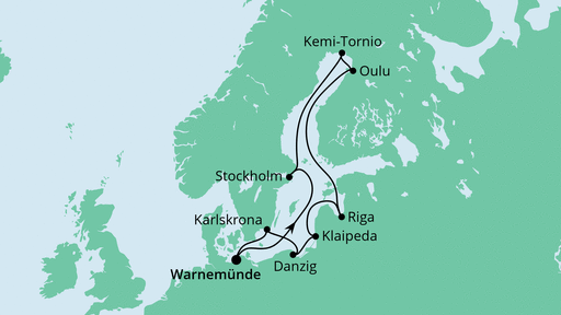Routenverlauf für Schärengärten der Ostsee 2 mit AIDAvita am 09.09.23 Routenverlauf für Schärengärten der Ostsee 2 mit AIDAvita am 09.09.23